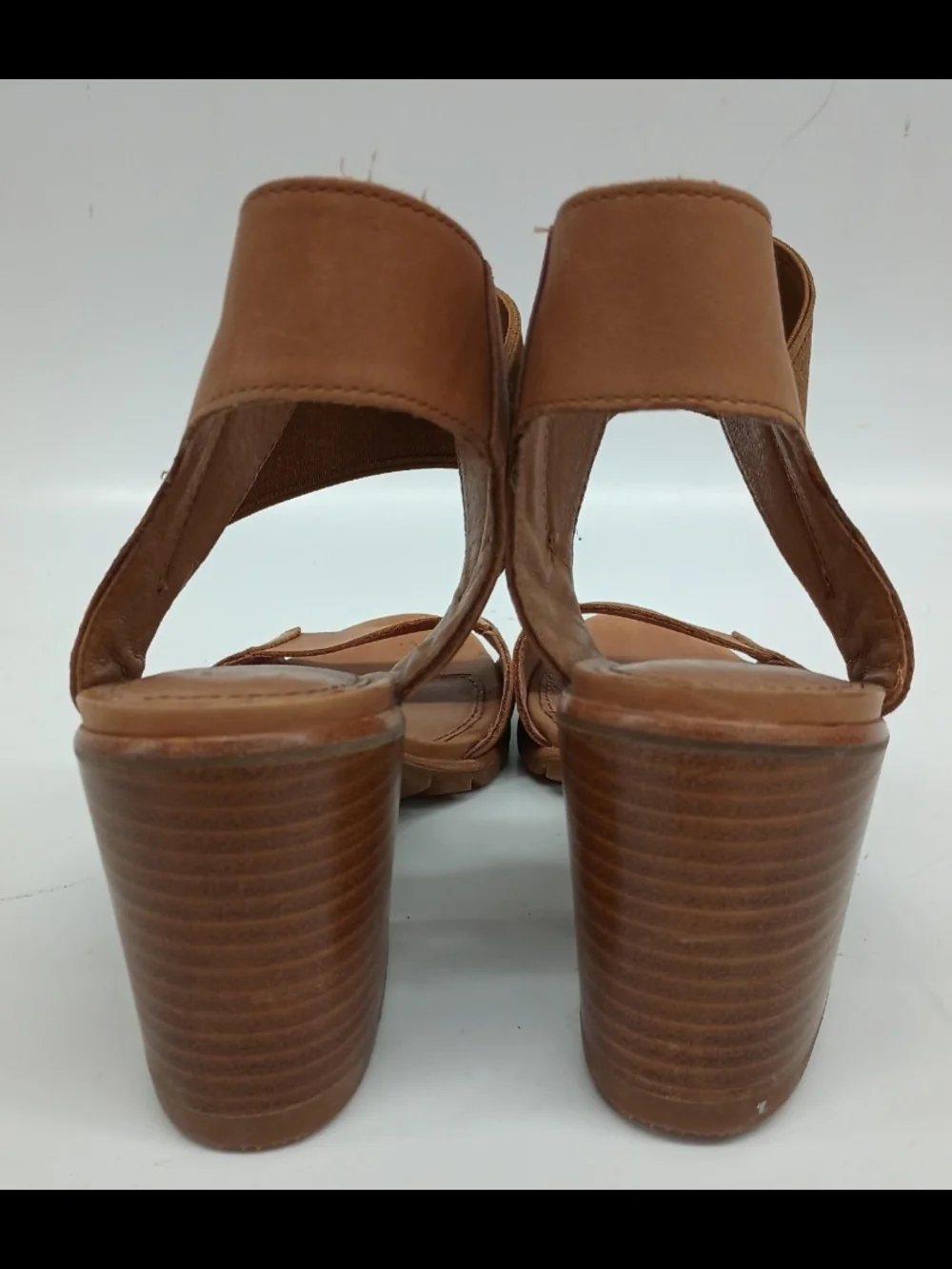 Sorel Nadia Camel Brown  Elastic Strap Sandals Size 11 Used Exc